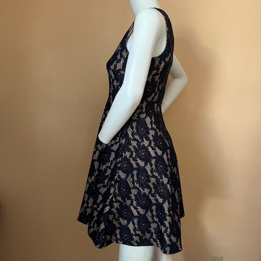 NWOT Navy Lace Floral Dress with Lining - Picture 4 of 9